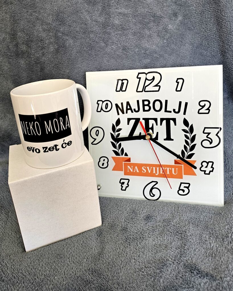 Poklon set za zeta sa šalicom i satom