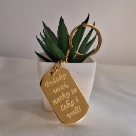 Privjesak "čelična pločica 2" (Zlatna boja)